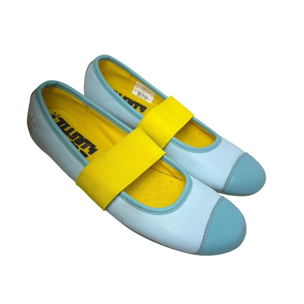 Vintage Y2K Royal Elastics Ballet Flat Shoes Blue Yellow Colorblock Kidcore  W8 - Picture 2 of 15